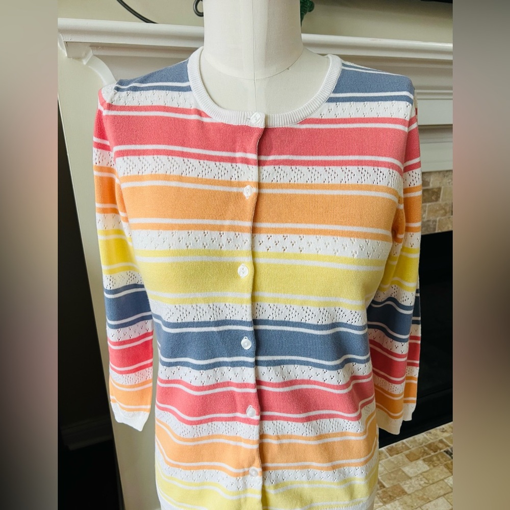 Pendleton 🆕 STUNNING “In Full Bloom” light weight cotton sweater size small